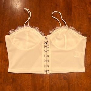 White Corset Lace Crop Top